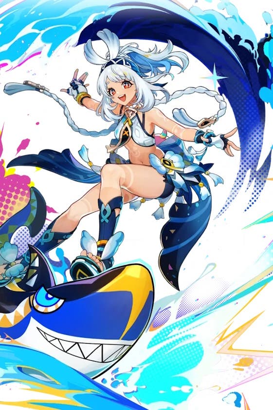 Cropped splash art of Mualani in Genshin Impact.