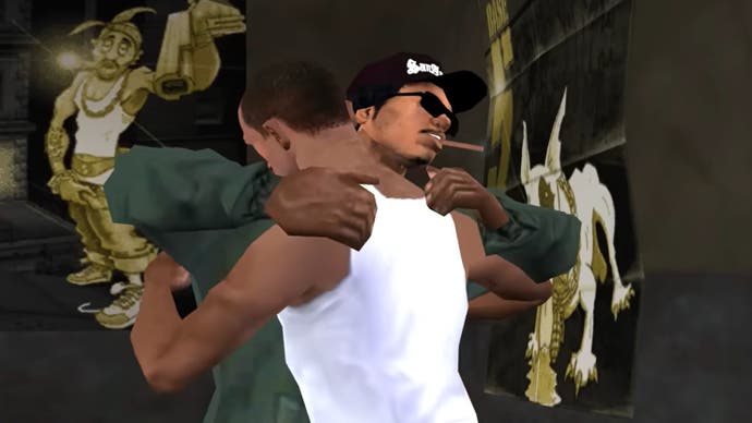 Two character hug in GTA San Andreas